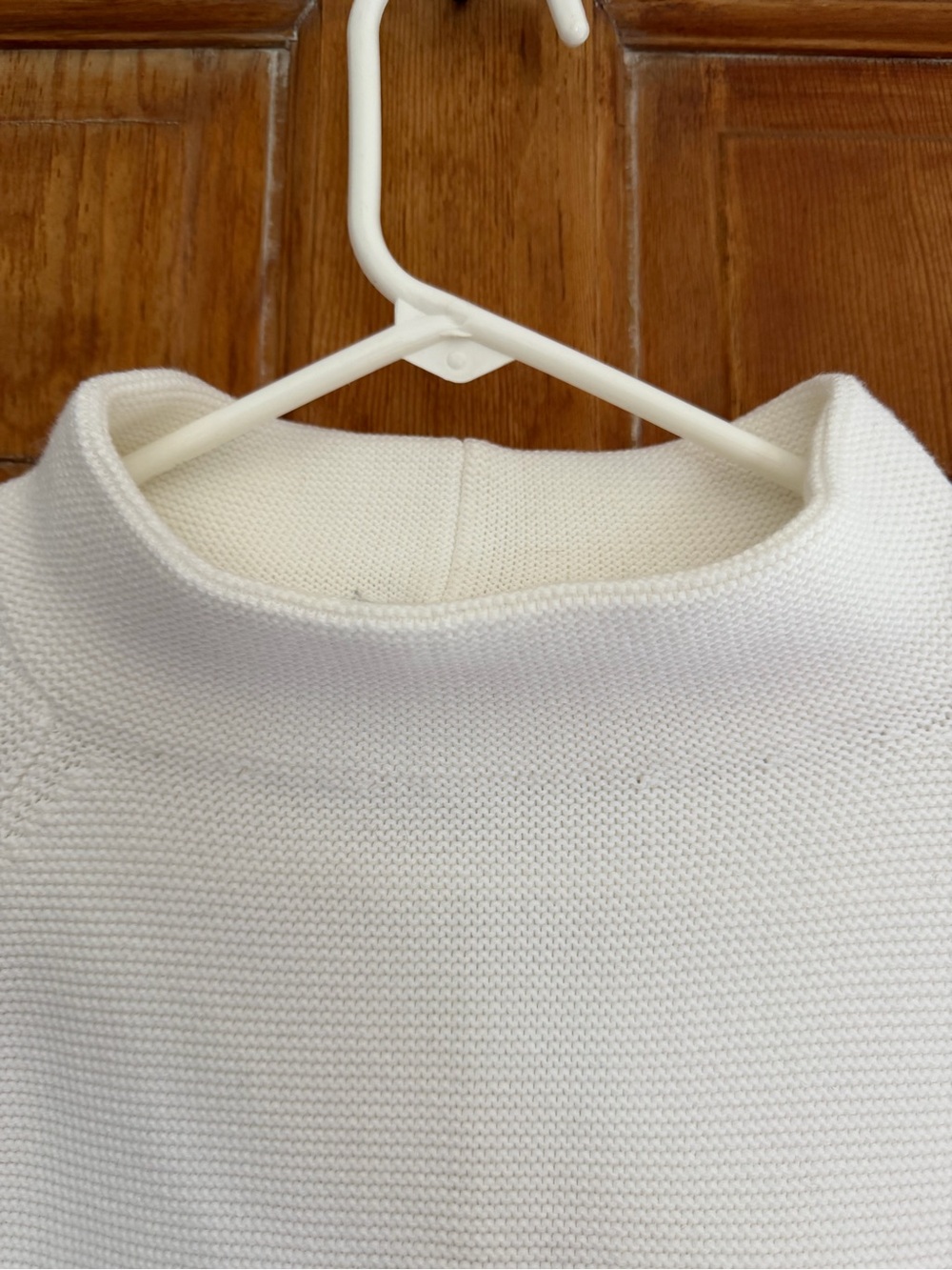 Kinross bone white Knit Funnel Neck Sweater 100% cotton - Picture 2 of 7
